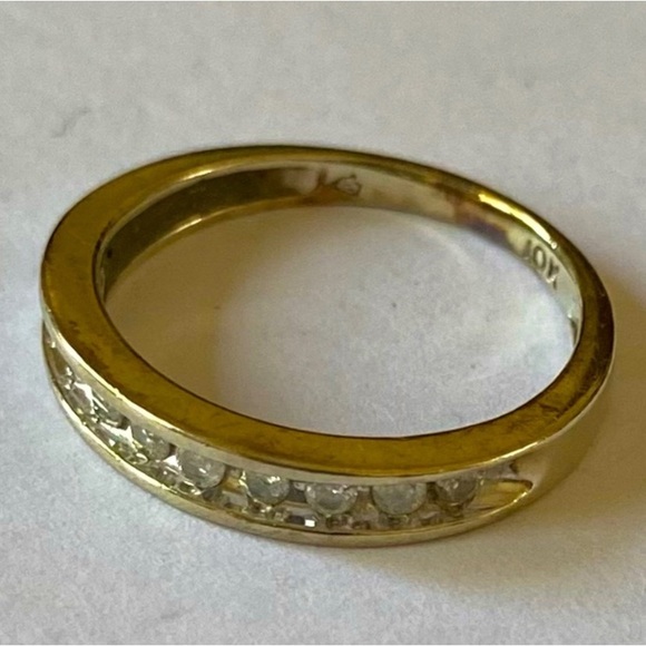 10K Yellow Gold Diamond Wedding BandEngagement Ring Size 6.5
